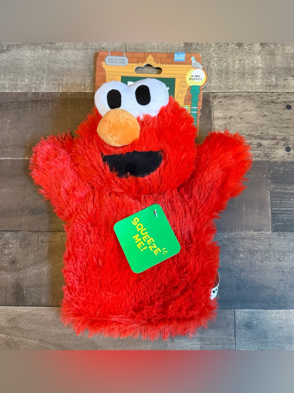 BARK Elmo Dog Toy Squeaker Crinkle Plush Sesame Street All Dog Sizes